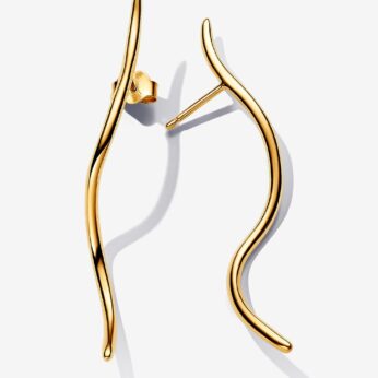 Organically Shaped Wire Stud Earrings 14k gold plating