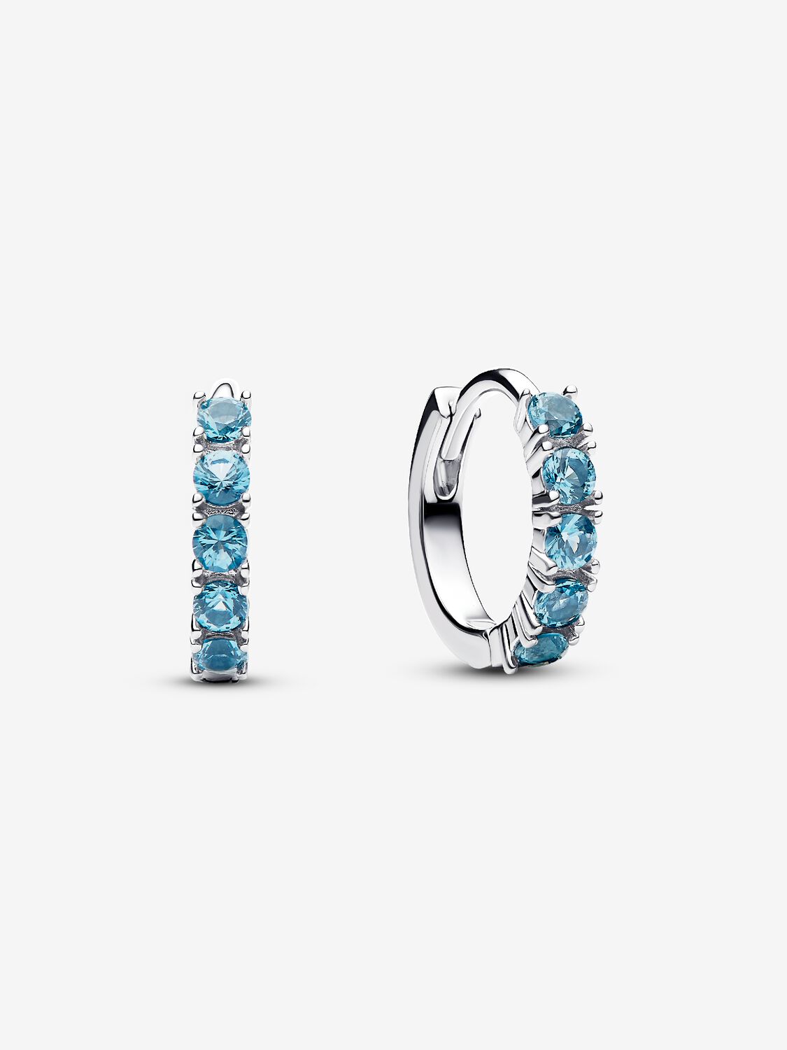 Light Blue Huggie Earrings Sterling silver