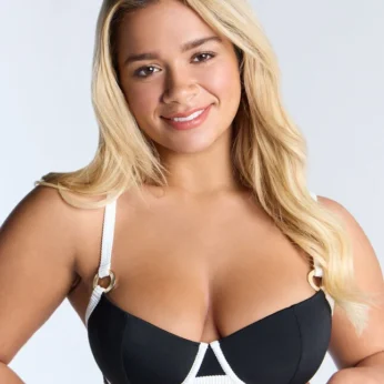 Mambo balconette bikini top - Black & White