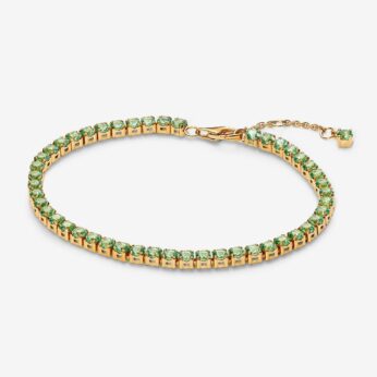 Sparkling Green Tennis Bracelet 14k gold plating