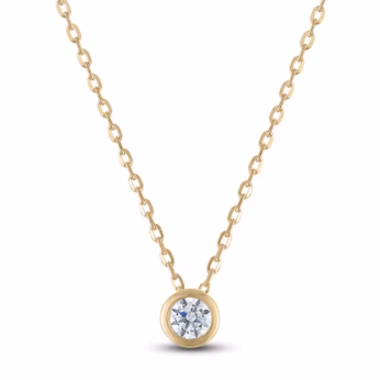 Certified Diamond Solitaire Necklace 1/10 ct tw 14K Yellow Gold (I/I1) 18"