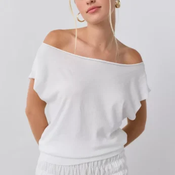 Out From Under Off-The-Shoulder Banded Hem Tee