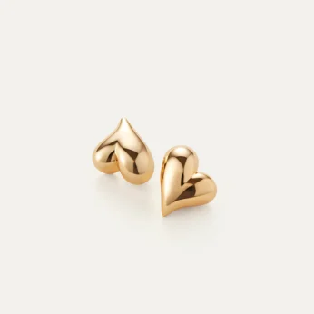 Art Heart Button Earrings