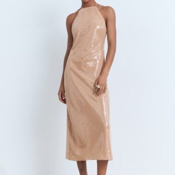 Sequined halter neck dress